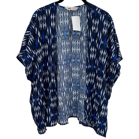 NEW H&M Blue and White Abstract Print Beach Swim Coverup Girl’s Size 12-13y - Picture 2 of 10